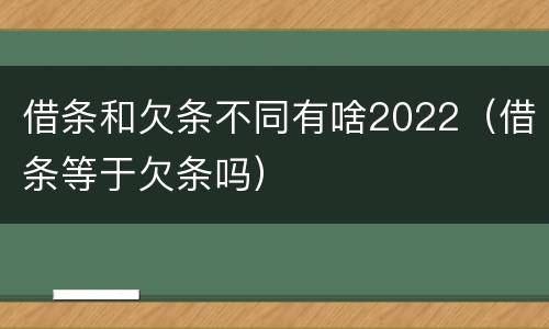 借条和欠条不同有啥2022（借条等于欠条吗）