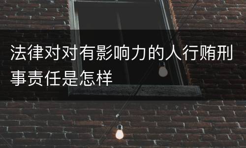 法律对对有影响力的人行贿刑事责任是怎样
