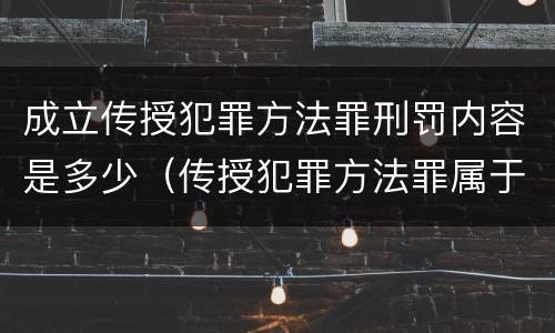 成立传授犯罪方法罪刑罚内容是多少（传授犯罪方法罪属于什么罪）