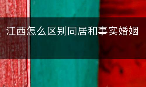 江西怎么区别同居和事实婚姻