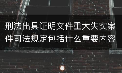 刑法出具证明文件重大失实案件司法规定包括什么重要内容