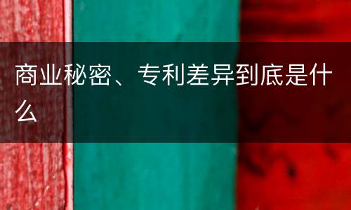 商业秘密、专利差异到底是什么