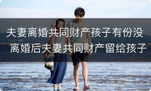夫妻离婚共同财产孩子有份没 离婚后夫妻共同财产留给孩子可以吗