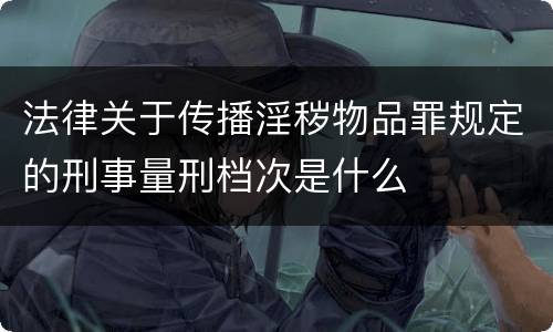 法律关于传播淫秽物品罪规定的刑事量刑档次是什么