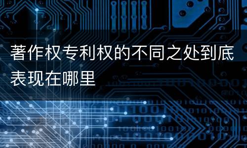 著作权专利权的不同之处到底表现在哪里