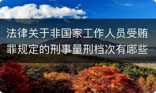 法律关于非国家工作人员受贿罪规定的刑事量刑档次有哪些