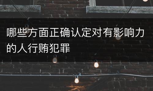 哪些方面正确认定对有影响力的人行贿犯罪