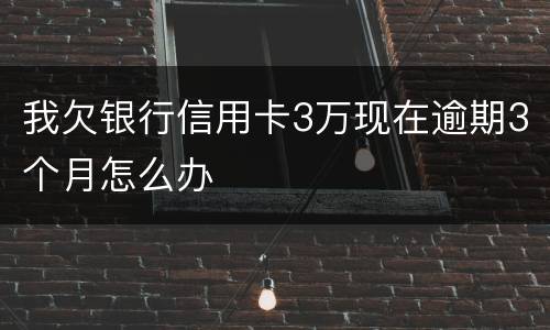 我欠银行信用卡3万现在逾期3个月怎么办