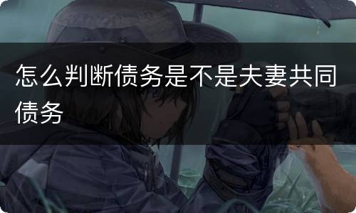 怎么判断债务是不是夫妻共同债务