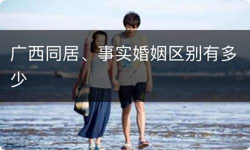 广西同居、事实婚姻区别有多少