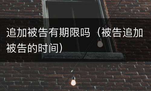 追加被告有期限吗（被告追加被告的时间）