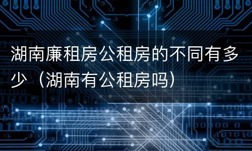 湖南廉租房公租房的不同有多少（湖南有公租房吗）