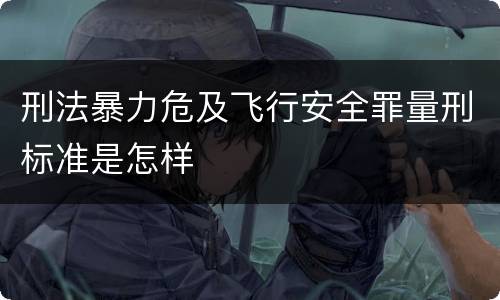 刑法暴力危及飞行安全罪量刑标准是怎样