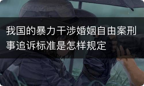 我国的暴力干涉婚姻自由案刑事追诉标准是怎样规定