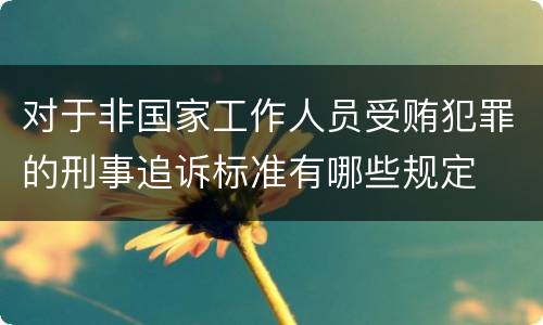 对于非国家工作人员受贿犯罪的刑事追诉标准有哪些规定