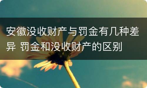 安徽没收财产与罚金有几种差异 罚金和没收财产的区别