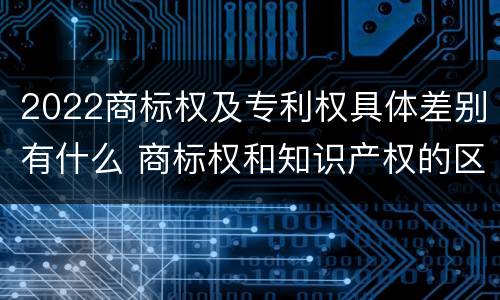 2022商标权及专利权具体差别有什么 商标权和知识产权的区别