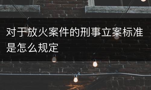 对于放火案件的刑事立案标准是怎么规定
