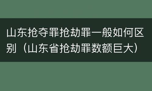山东抢夺罪抢劫罪一般如何区别（山东省抢劫罪数额巨大）