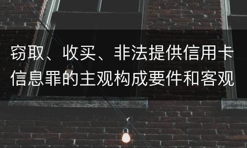 窃取、收买、非法提供信用卡信息罪的主观构成要件和客观构成要件
