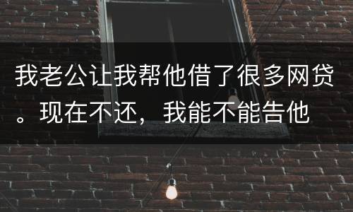 我老公让我帮他借了很多网贷。现在不还，我能不能告他