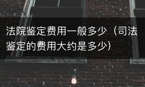 法院鉴定费用一般多少（司法鉴定的费用大约是多少）