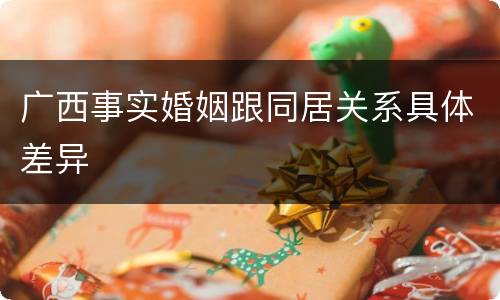 广西事实婚姻跟同居关系具体差异