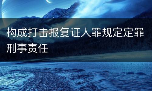 构成打击报复证人罪规定定罪刑事责任