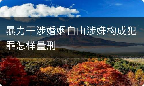 暴力干涉婚姻自由涉嫌构成犯罪怎样量刑