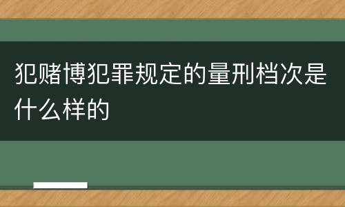 犯赌博犯罪规定的量刑档次是什么样的