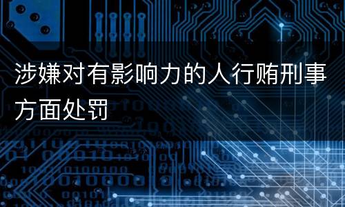 涉嫌对有影响力的人行贿刑事方面处罚