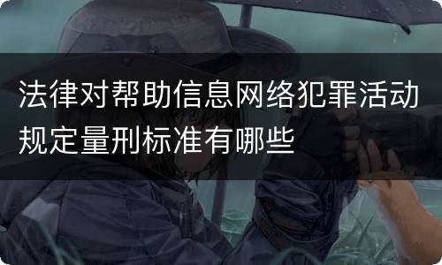 法律对帮助信息网络犯罪活动规定量刑标准有哪些