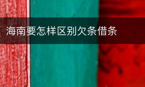 海南要怎样区别欠条借条