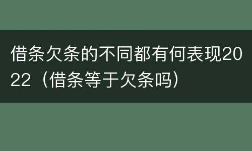 借条欠条的不同都有何表现2022（借条等于欠条吗）