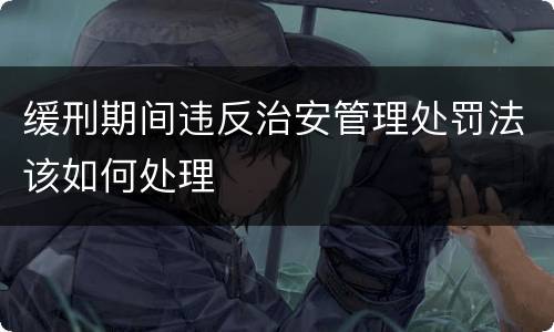 缓刑期间违反治安管理处罚法该如何处理