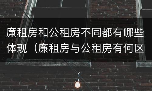 廉租房和公租房不同都有哪些体现（廉租房与公租房有何区别）