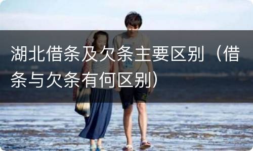 湖北借条及欠条主要区别（借条与欠条有何区别）