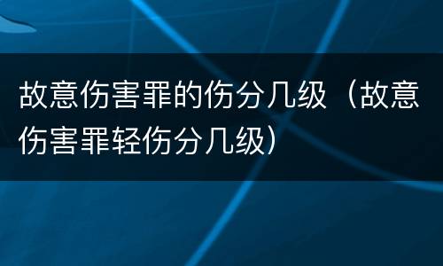 故意伤害罪的伤分几级（故意伤害罪轻伤分几级）