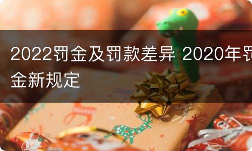 2022罚金及罚款差异 2020年罚金新规定