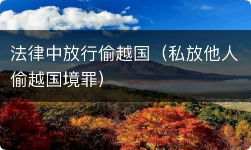 法律中放行偷越国（私放他人偷越国境罪）