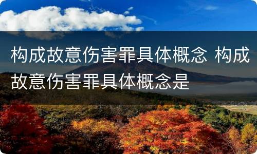 构成故意伤害罪具体概念 构成故意伤害罪具体概念是