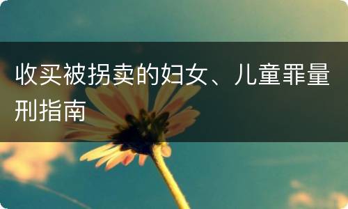 收买被拐卖的妇女、儿童罪量刑指南