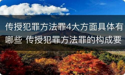传授犯罪方法罪4大方面具体有哪些 传授犯罪方法罪的构成要素