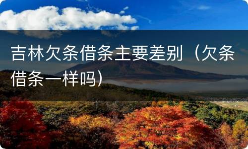 吉林欠条借条主要差别（欠条借条一样吗）