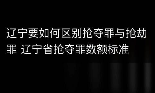 辽宁要如何区别抢夺罪与抢劫罪 辽宁省抢夺罪数额标准