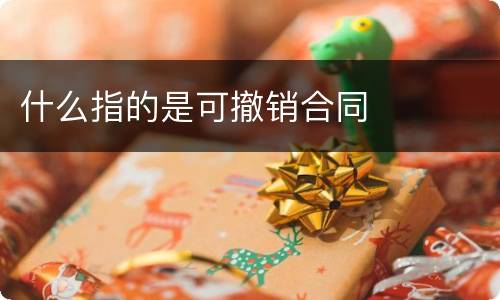 什么指的是可撤销合同