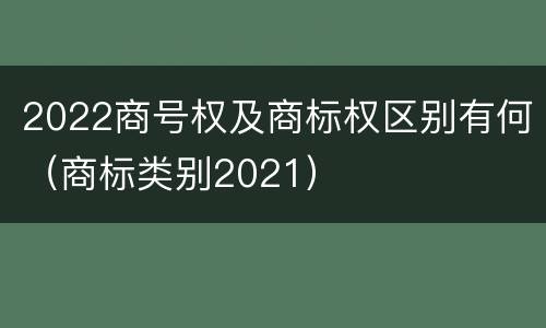 2022商号权及商标权区别有何（商标类别2021）