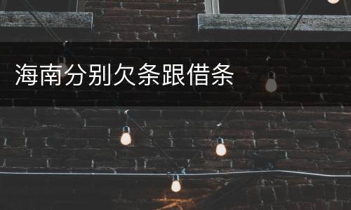 海南分别欠条跟借条