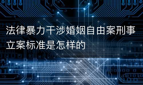 法律暴力干涉婚姻自由案刑事立案标准是怎样的