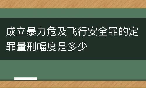 成立暴力危及飞行安全罪的定罪量刑幅度是多少